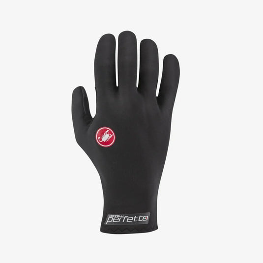 Black CASTELLI Winter Gloves Perfetto RoS with fleece lining, windproof and water-resistant features.