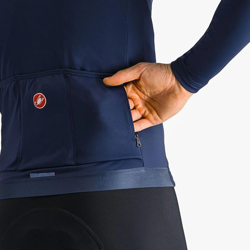 Chargez l'image dans la visionneuse de la galerie, CASTELLI Jersey LS Espresso Thermal Belgian Blue - Maison du Vélo
