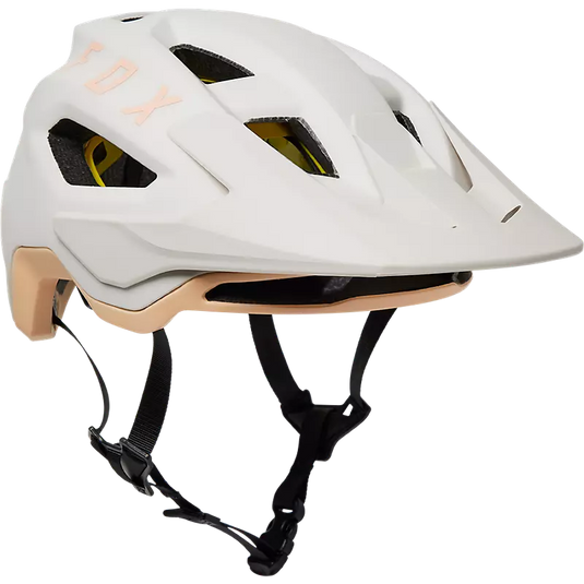 Fox Helmet Speedframe CE Vintage White with MIPS liner and adjustable visor.