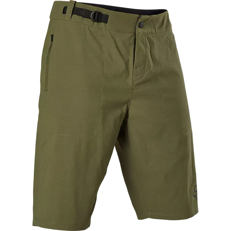 Chargez l'image dans la visionneuse de la galerie, Olive green Fox Ranger lined mountain bike shorts with TruMotion stretch fabric and removable liner.