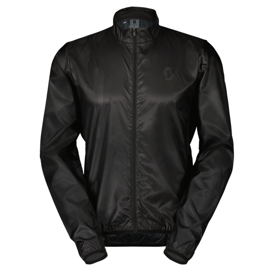 SCOTT Jacket RC Team WB Men Black with packable design and mesh ventilation.