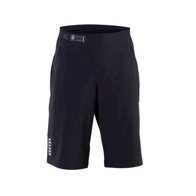 Load image into Gallery viewer, ION MTB Shorts Plus Ionic LT Men Black, lightweight and breathable bike shorts with Air_Flow Technology and four-way stretch fabric for flexibility.
