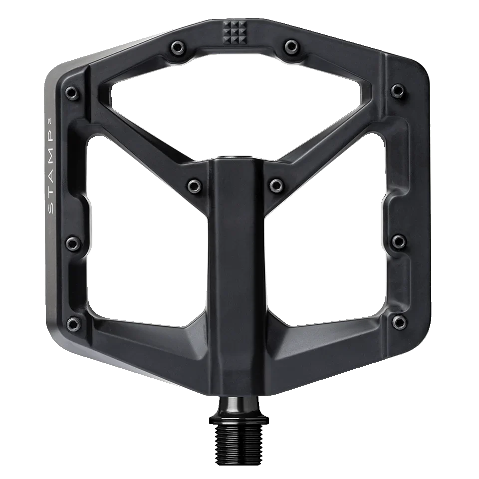 Crankbrothers STAMP11 Pédale Plate VTT – Axe Titane, Plateforme Aluminium 100x100 Mm, 10 Picots Par Face
