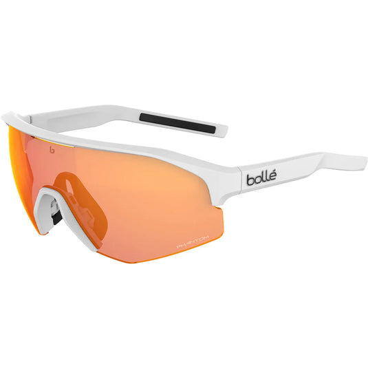 BOLLE Lightshifter sunglasses with Phantom Brown Red cat 2-3 lenses, semi-frameless design, white matte finish.