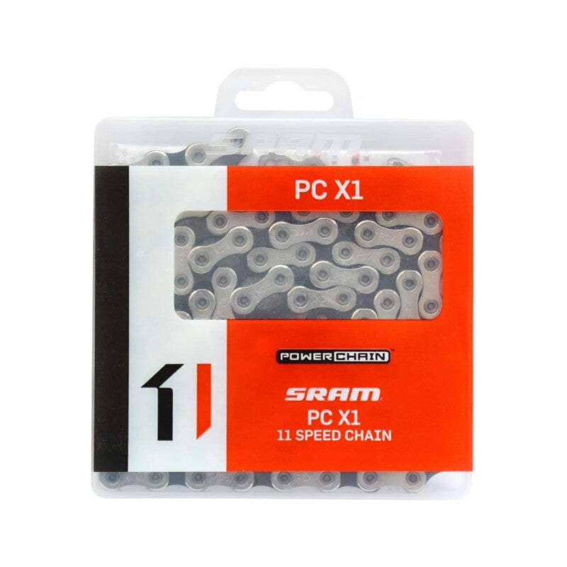 Chargez l'image dans la visionneuse de la galerie, SRAM Chain X1 PC-X1 11-speed 118L Silver packaging with chain lock visible.