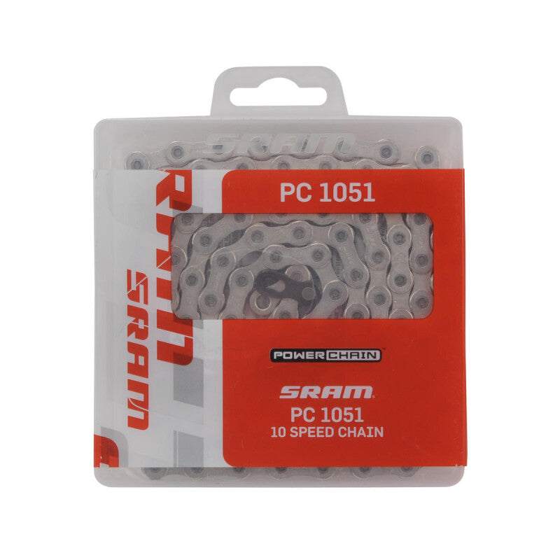 Chargez l'image dans la visionneuse de la galerie, SRAM Chain PC-1051 10-speed 114L Silver packaging.