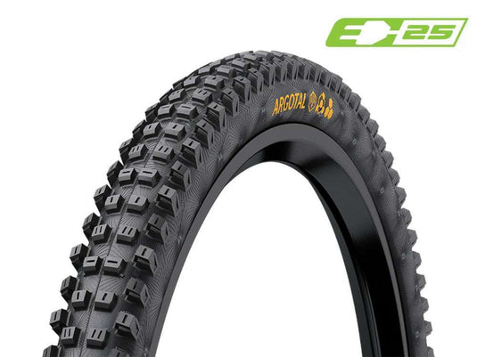 CONTINENTAL Tire Argotal Enduro Soft TLR Foldable Black 29x2.40 with high tread design for soft surfaces.