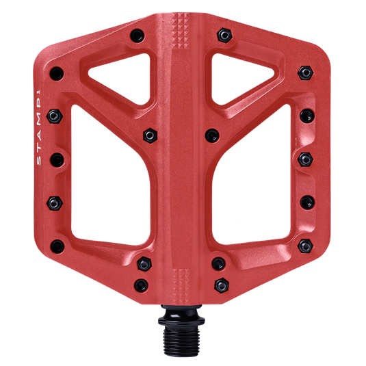 CRANKBROTHERS Flat Pedal Stamp 1 Large with composite platform and traction pins.