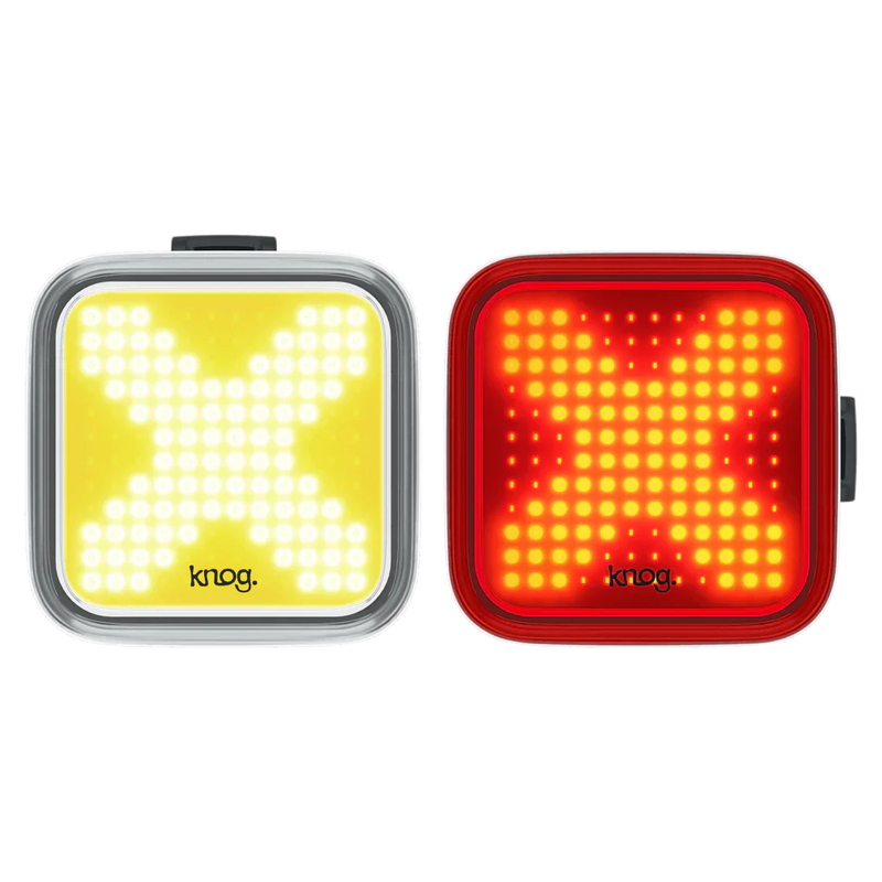 Chargez l'image dans la visionneuse de la galerie, KNOG Blinder X Twinpack bike lights with unique flash patterns and USB rechargeability.