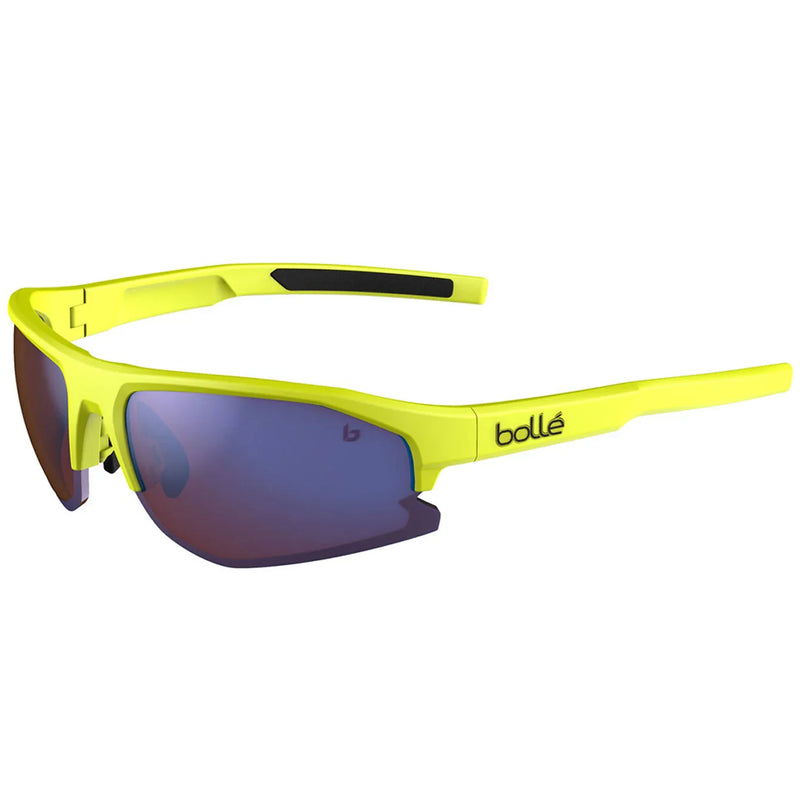 Load image into Gallery viewer, BOLLE Bolt 2.0 sunglasses in acid yellow matte with brown-blue lenses, 100% UV protection.