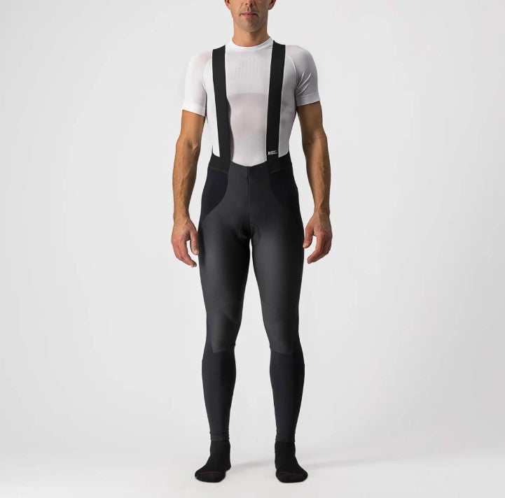 Chargez l'image dans la visionneuse de la galerie, CASTELLI Bibtight Sorpasso RoS Wind Black cycling tights with GORE-TEX INFINIUM™ WINDSTOPPER® and reflective inserts.