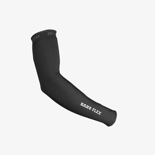 CASTELLI Armwarmer Nano Flex 3G Black, water-repellent and warm for all conditions.