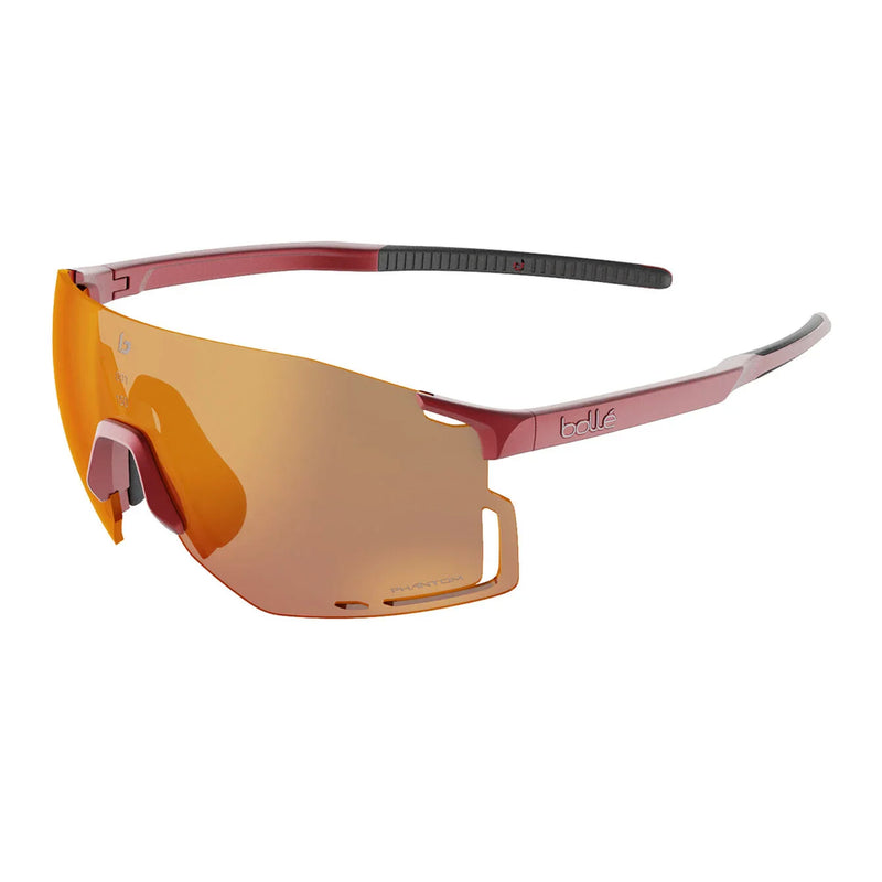 Load image into Gallery viewer, BOLLE Icarus 7 sunglasses with brown red photochromic lenses and red metallic frame.