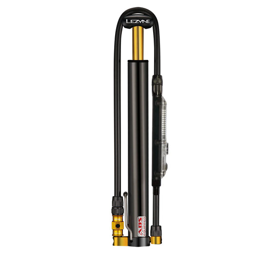 LEZYNE Pump Micro Floor Drive HVG with digital gauge and CNC-machined aluminum construction.