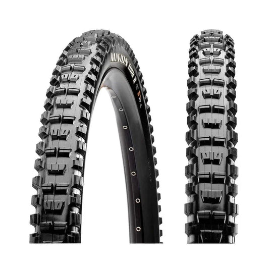 MAXXIS Tire Minion DHR II DH Super Tacky E-25 27.5x2.40 with aggressive tread in black.
