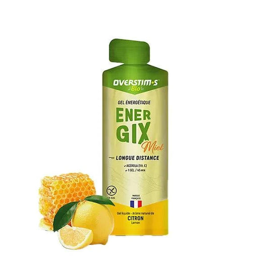 Overstims Energix energy gel for long-distance sports with lemon and honey.