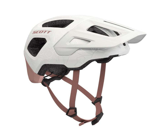 SCOTT Helmet Argo Plus CE in white and pink with MIPS® Brain Protection, extended coverage, and optimized ventilation.