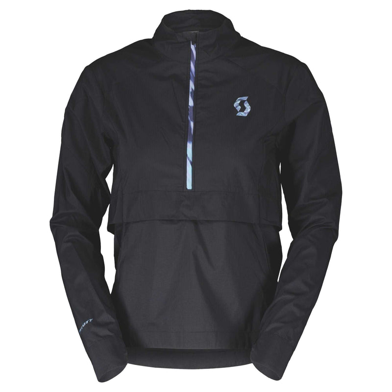 Load image into Gallery viewer, SCOTT women's black anorak jacket with high collar and half zip.