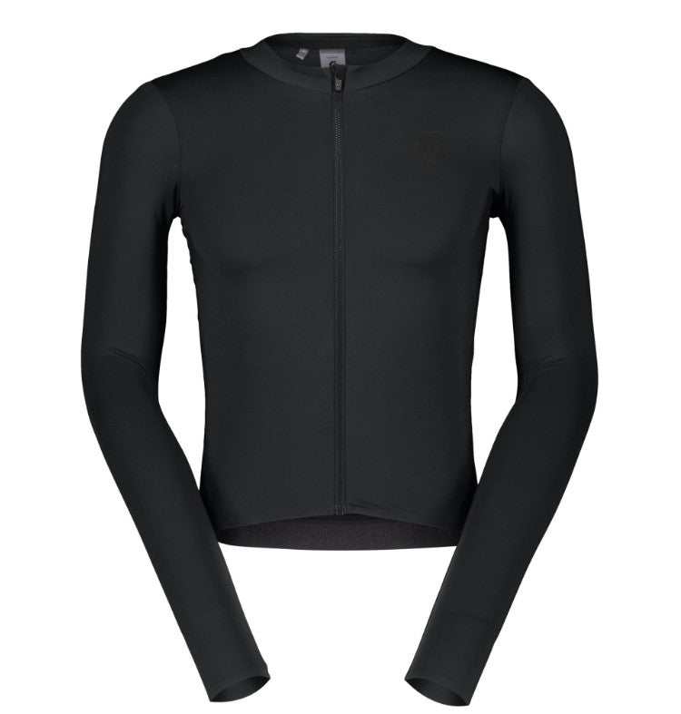 Load image into Gallery viewer, SCOTT Jersey ULTD Training Long Sleeve Men Black with DRYOxcell fabric and Vislon autolock zipper.
