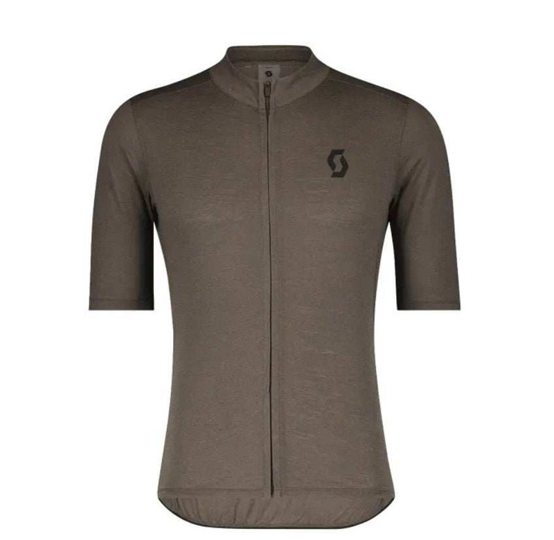 Load image into Gallery viewer, SCOTT Shirt Gravel Merino Short-Sleeve Men Shadow Brown with pockets and technical fabric.