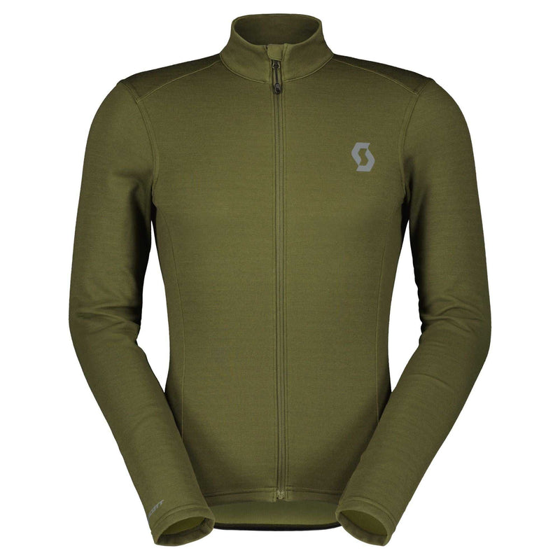 Load image into Gallery viewer, SCOTT Shirt Gravel Warm Merino Long-Sleeve Men Fir Green with reflective details