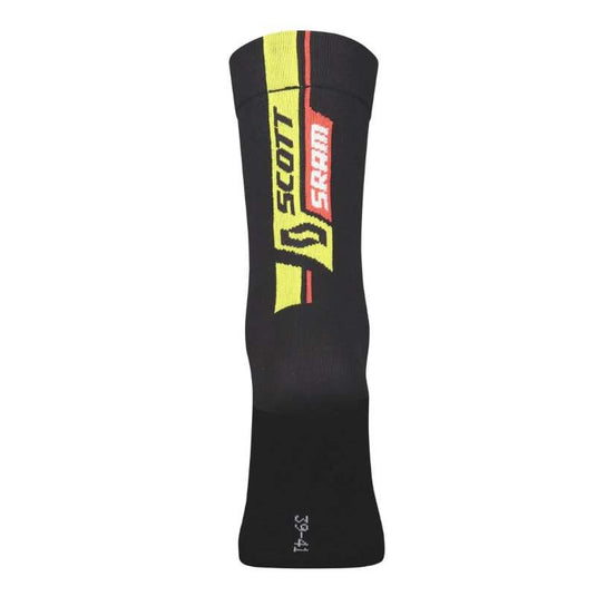 SCOTT Sock Performance Scott-SRAM Crew Black with abrasion resistance and antibacterial material.