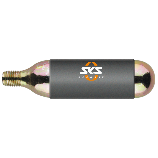 SKS CO2 Cartridge 16g with thread for instant bike tire inflation.