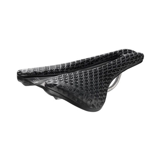 SELLE ITALIA Saddle Novus Boost EVO 3D TI316 with 3D-printed cover and TI 316 rails.
