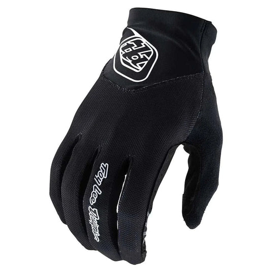 TROY LEE Gloves Mens Ace 2.0 Black with lightweight slip-on design and silicon fingertips.