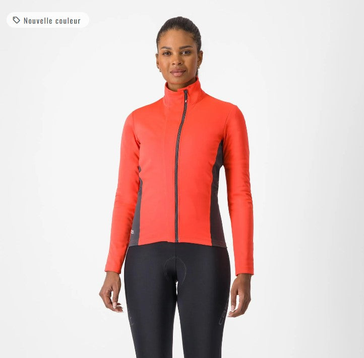 Chargez l'image dans la visionneuse de la galerie, CASTELLI Winter Jacket Transition 2 in pink and gray, front view.