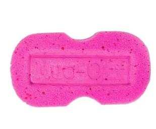 Pink Muc-Off Expanding Microcell Sponge with ergonomic shape for comfort.