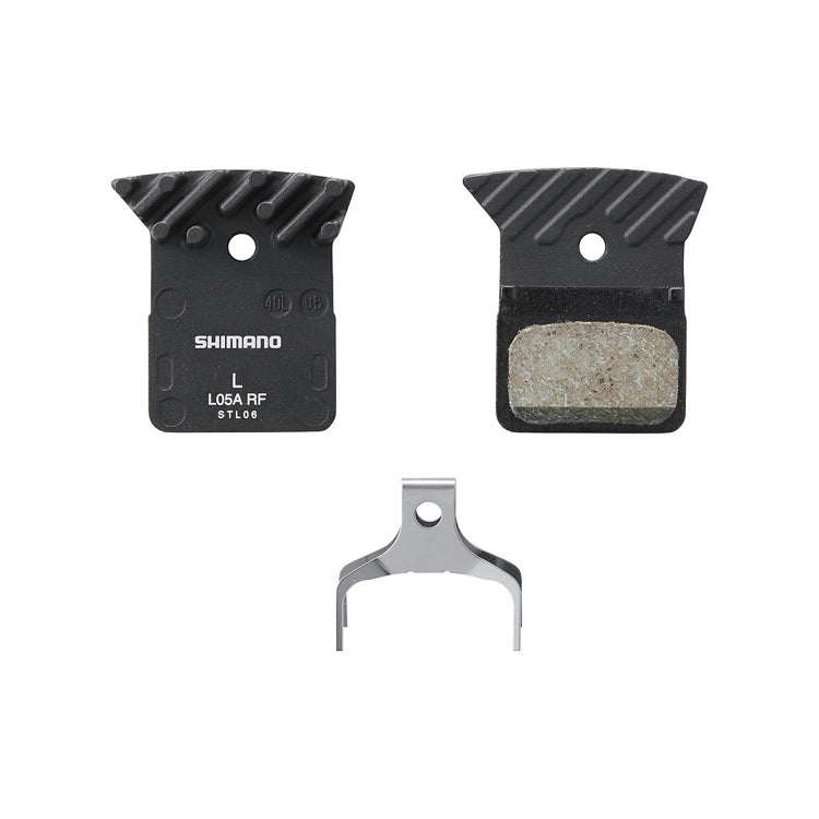 Chargez l'image dans la visionneuse de la galerie, SHIMANO Brake Pads L05A-RF with cooling fins for Dura Ace, Ultegra, 105, GRX bikes.
