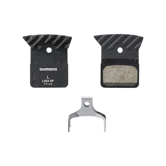 SHIMANO Brake Pads L05A-RF with cooling fins for Dura Ace, Ultegra, 105, GRX bikes.