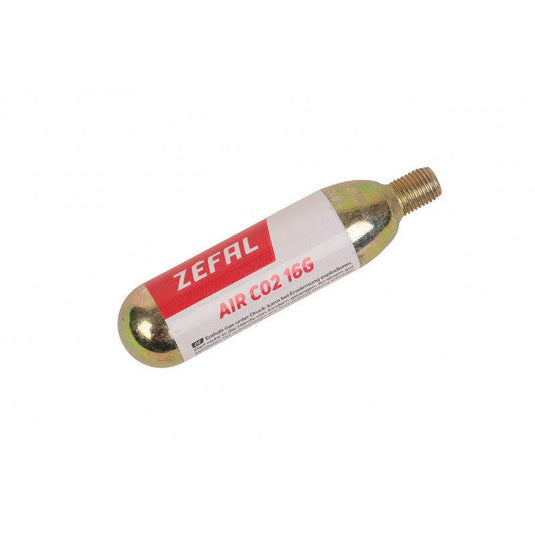 ZEFAL CO2 Cartridge 16G for quick tire inflation, recyclable steel design.