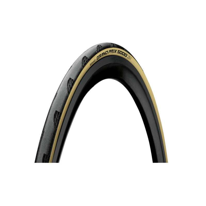 Load image into Gallery viewer, CONTINENTAL Tire Grand Prix 5000 700x28c Black Cream with advanced Black Chili Compound and Vectran Breaker for high performance cycling.