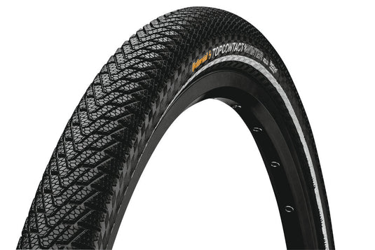 CONTINENTAL Tire TopContact Winter II Premium 26x2.2 with reflective tape and lamella profile.