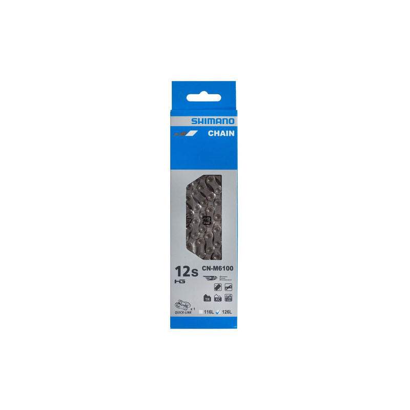 Chaîne Shimano Deore CN-M6100 12 Vitesses – 126 Maillons Hyperglide+ Argent – Performance VTT Enduro