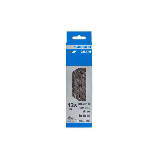 SHIMANO Chain Deore CN-M6100 HG 12-speed 126L Silver packaging.