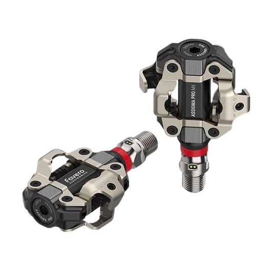FAVERO Power meter Pedals Assioma Pro MX-2 for mountain bikes and gravel bikes, featuring ultra-light aluminum body and precision sensors.
