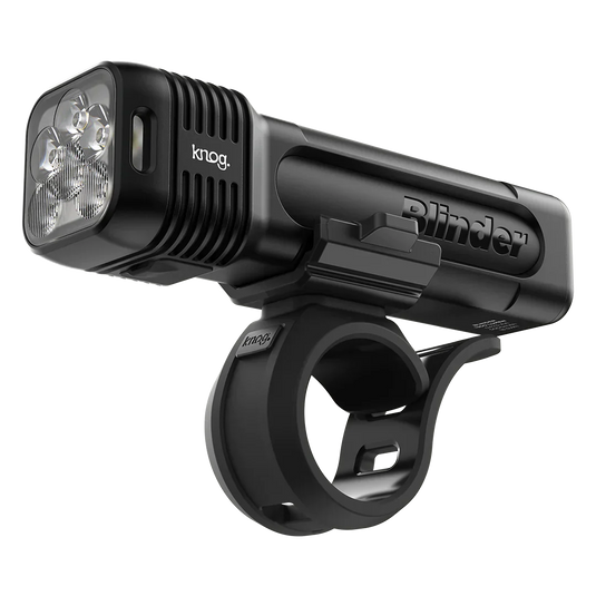 KNOG Light Blinder 1300 Front Bike Light with mounting options and powerful 1300 lumen output.