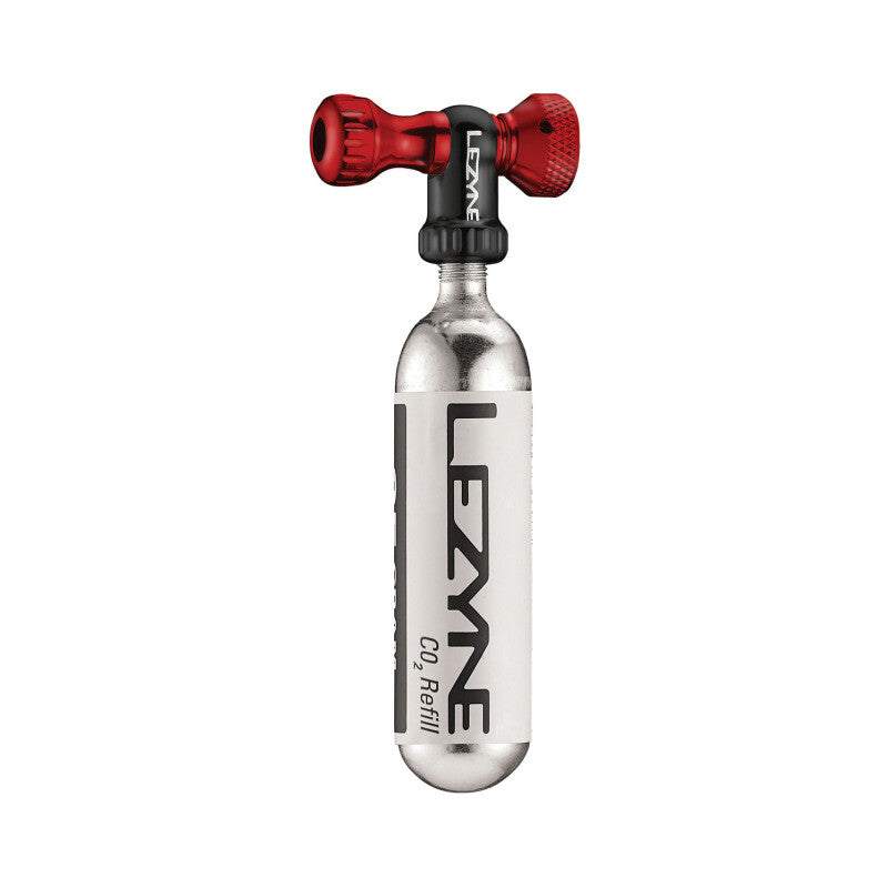 Load image into Gallery viewer, Lezyne Control Drive CO2 16g adapter with CNC-machined aluminum body and control valve.