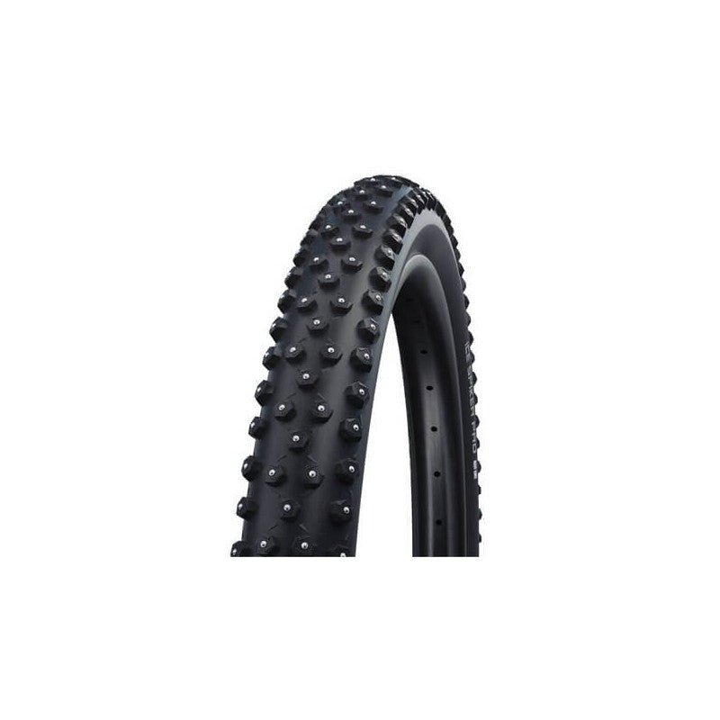 Load image into Gallery viewer, SCHWALBE Tire Ice Spiker Pro 27.5x2.25 black with spikes for winter mountain biking.