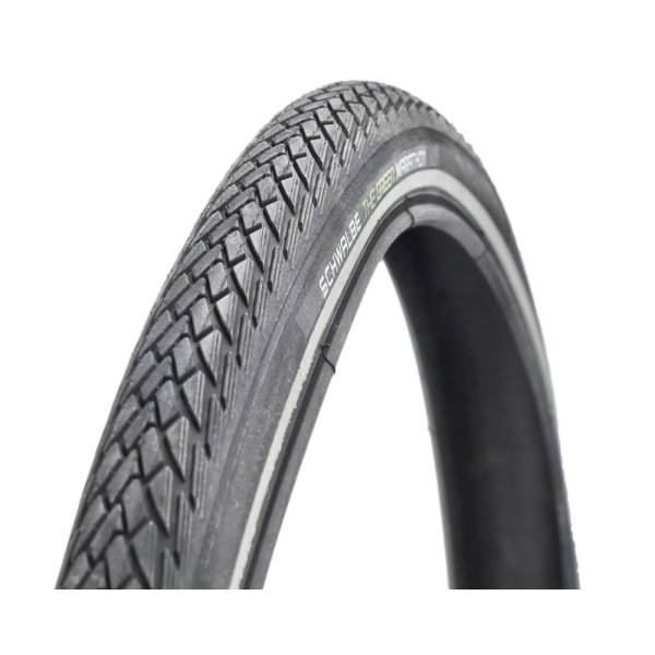 Load image into Gallery viewer, SCHWALBE Tire Green Marathon 700x38B with reflective band, eco-friendly and puncture-resistant design.