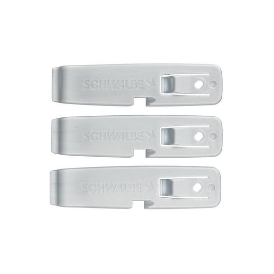 SCHWALBE Tire Lever Set of 3 in sky blue for easy tire mounting and dismounting.