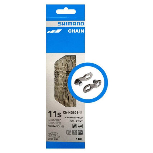 SHIMANO Chain CN-HG601 11-speed 116L with Silver Quicklink packaging.
