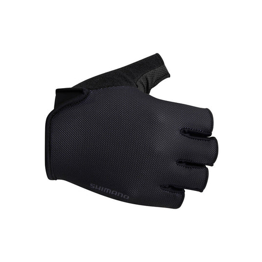 SHIMANO Gloves Airway Black with ergonomic fit and breathable mesh fabric.