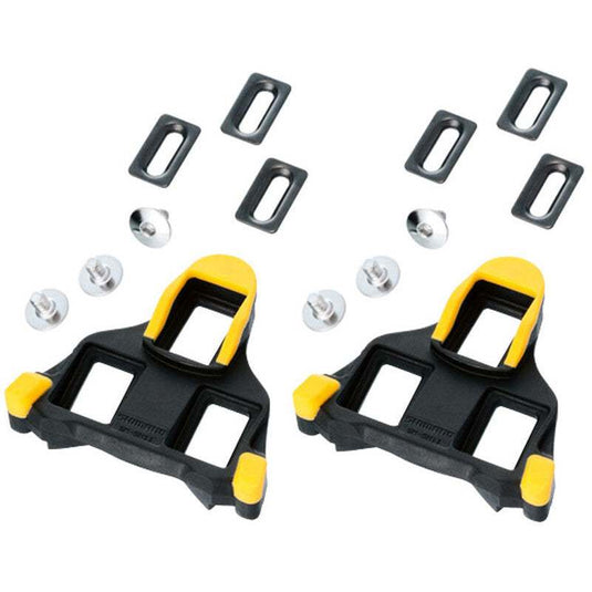 SHIMANO Cleats SM-SH11 SPD-SL Yellow for Look 3-hole system with fastening materials.