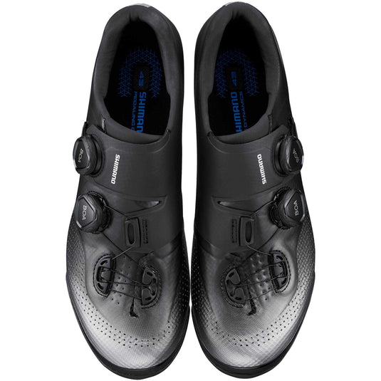 SHIMANO Shoes Men MTB SH-XC7 SPD Black with aerodynamic design and BOA closure.