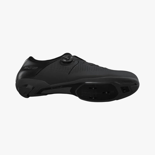 SHIMANO Shoes Road SH-RC3 SPD-SL Black with seamless midsole and BOA fit system for efficient pedaling.