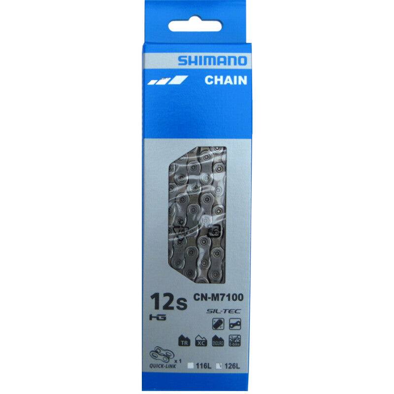 Chargez l'image dans la visionneuse de la galerie, SHIMANO Chain SLX CN-M7100 12-speed 126L Silver packaging with SIL-TEC coating and QUICKLINK.